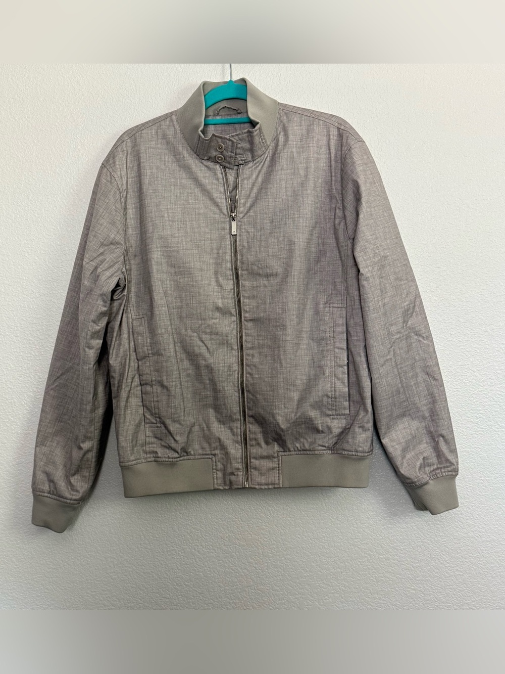 Zara Light Gray Zip Up Bomber Jacket Men’s Large